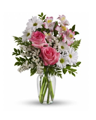 <p>Celebrate someone special with a bouquet as charming and delightful as they are. The Treat Your Sweet Bouquet is a thoughtful way to show your affection, perfect for turning everyday moments into something memorable.</p>
<p>This lovely arrangement features soft pink roses, pink alstroemeria, and crisp white mums, artfully arranged in a sparkling clear glass vase. The fresh, feminine color palette and graceful styling make it a versatile and endearing gift—whether celebrating a birthday, anniversary, or simply saying “I’m thinking of you.”</p>
<p>Ideal for sweethearts, close friends, or family members, this bouquet radiates warmth, appreciation, and joy. Its cheerful blooms and elegant presentation make it a favorite for both special occasions and spontaneous surprises.</p>
<p>Each Treat Your Sweet Bouquet is handcrafted by skilled florists with care and attention to detail. Same-day delivery is available throughout local communities, ensuring your gift arrives fresh, vibrant, and beautifully arranged.</p>
<p>Add a personal message at checkout to make your sentiment even sweeter. With the Treat Your Sweet Bouquet, you’re giving more than flowers—you’re giving a moment of happiness wrapped in beauty.</p>
