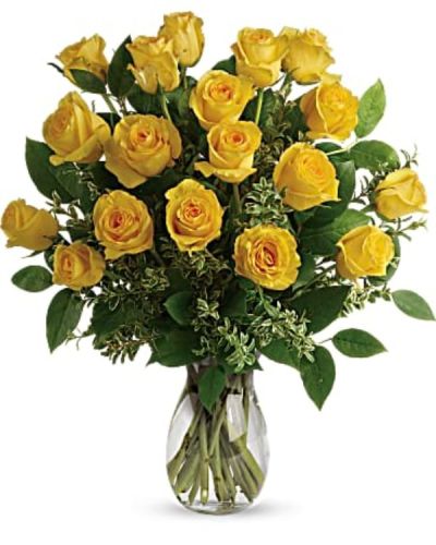 <p>Brighten someone’s day with a bouquet that celebrates friendship, joy, and heartfelt affection. This vibrant arrangement of yellow roses offers a cheerful and meaningful way to surprise a special person with your love and devotion.</p>
<p>The bouquet features fresh yellow roses available in one dozen, eighteen, or two dozen blooms. Each rose is carefully selected for quality and artfully arranged to create a radiant and unforgettable display full of warmth and happiness.</p>
<p>Ideal for birthdays, thank-you gifts, or simply to say “just because,” yellow roses symbolize friendship, optimism, and caring. Their sunny color and classic elegance make this bouquet a wonderful choice for many occasions where you want to express joy and appreciation.</p>
<p>Each bouquet is handcrafted with care by expert florists who ensure every bloom is fresh and beautifully presented. Prepared and delivered promptly, the arrangement arrives vibrant and ready to convey your heartfelt sentiments. Personalized messages can be added at checkout to accompany your gift and deepen the meaning.</p>
<p>Sending this bouquet means offering more than flowers—you share a joyful expression of love and friendship. It stands as a bright and lasting symbol of warmth, connection, and heartfelt care that lifts spirits and celebrates the special bonds between people.</p>