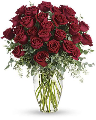 <p>Celebrate a love that lasts beyond a lifetime with a bouquet that expresses deep emotion and timeless devotion. This dignified and heartfelt arrangement is perfect for honoring someone who remains forever in your heart.</p>
<p>The design features sixteen fresh red roses expertly arranged with fragrant eucalyptus in a classic glass vase. The rich red blooms symbolize love, respect, and remembrance, while the eucalyptus adds texture and a soothing, natural aroma.</p>
<p>Ideal for memorials, sympathy gifts, or moments when words are not enough, this arrangement conveys your feelings with elegance and grace. It serves as a powerful reminder of enduring love and cherished memories.</p>
<p>Each bouquet is handcrafted by skilled florists who ensure it arrives fresh and beautifully presented. Same-day delivery is available to provide prompt and thoughtful service.</p>
<p>Add a personal message to share your sentiments. This arrangement sends a meaningful expression of love that lasts forever.</p>